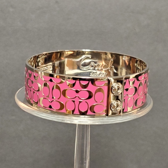 Coach "C" Pink/Silver Cuff Bracelet